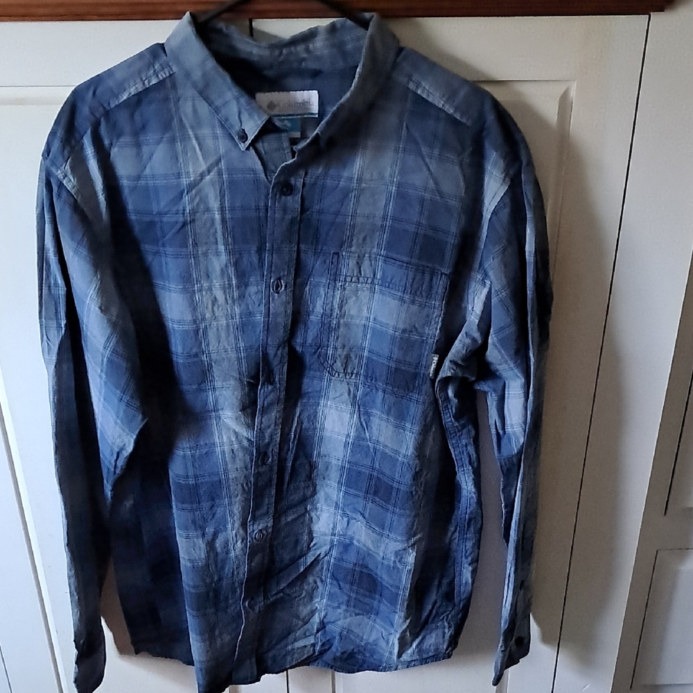Columbia Blue Plaid Men's Shirt